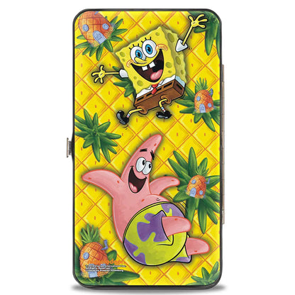 Hinged Wallet - SpongeBob Pineapple Eyes + SpongeBob & Patrick Starfish Pose Pineapple Gold Hinged Wallets