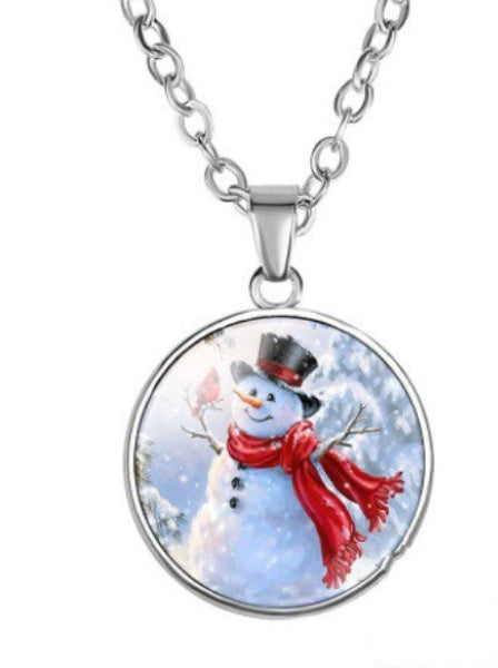 Frosty The Snowman White Necklace