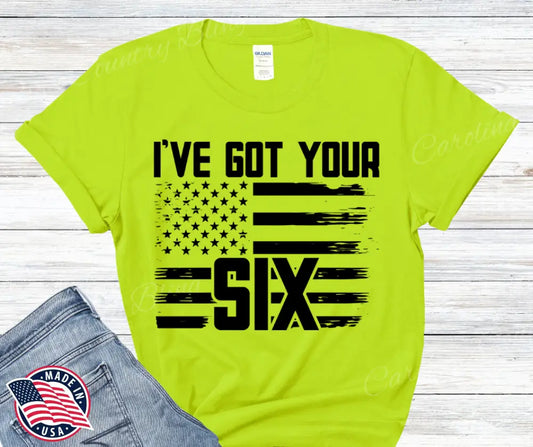 I’ve Got Your Six – Multi Small / Green Shirt