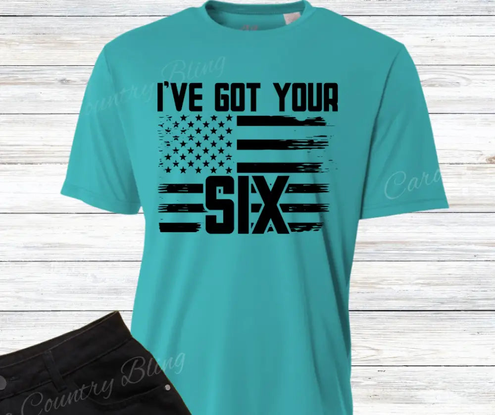 I’ve Got Your Six – Multi Small / Short / Teal Shirt