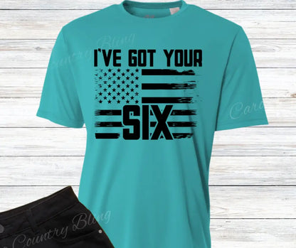I’ve Got Your Six – Multi Small / Short / Teal Shirt