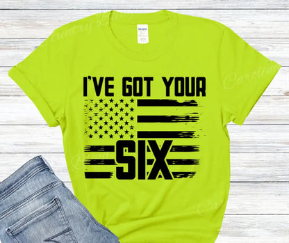 I’ve Got Your Six – Multi Small / Green Shirt