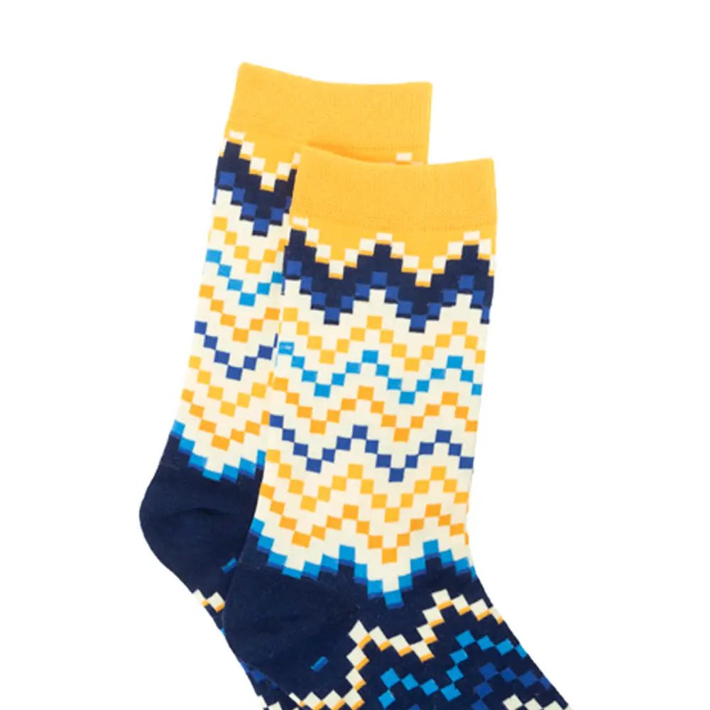 Jade Valley Pixie Socks In Blue & Yellow - Socks