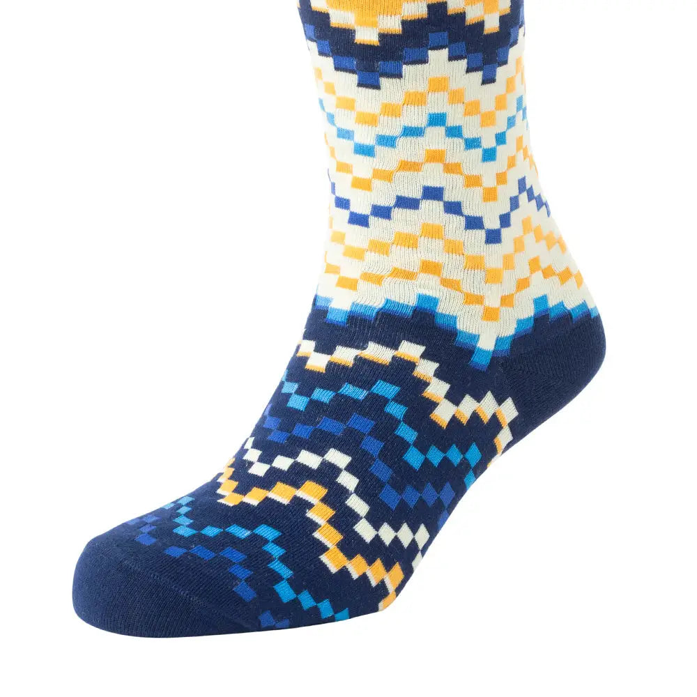 Jade Valley Pixie Socks In Blue & Yellow - Socks