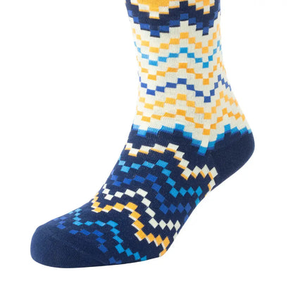 Jade Valley Pixie Socks In Blue & Yellow - Socks
