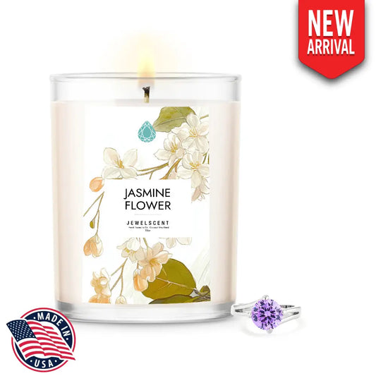 Jasmine Flower 18oz Mystery Jewelry Candle - Home Candle