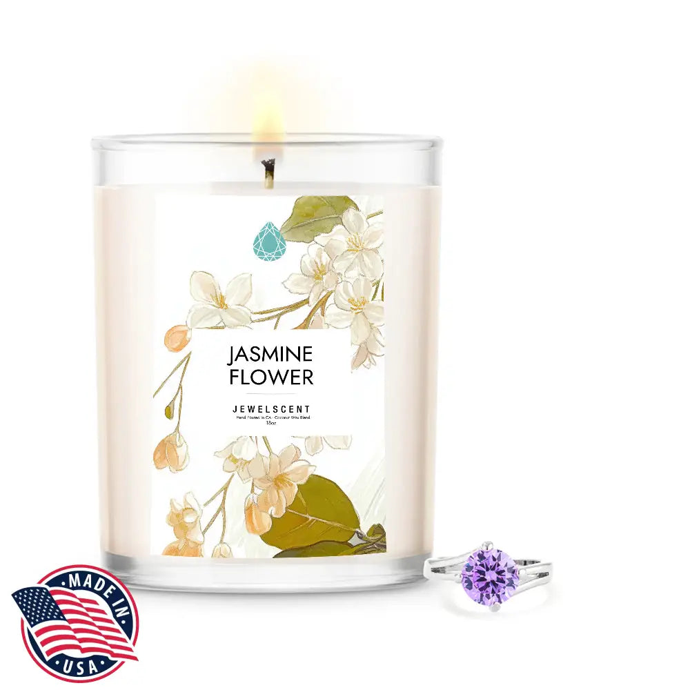 Jasmine Flower 18oz Mystery Jewelry Candle - Home Candle