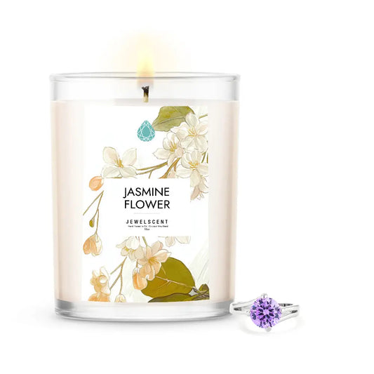 Jasmine Flower 18oz Mystery Jewelry Candle - Home Candle