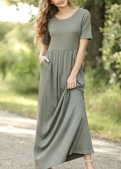 Jasmine Olive Ribbed Maxi Dress - IC Dresses