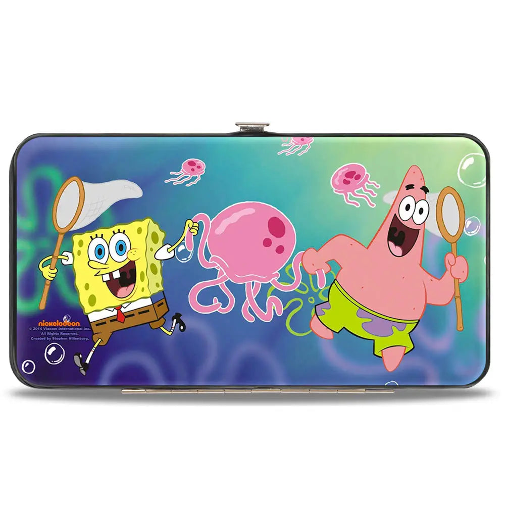 Hinged Wallet - Patrick Starfish & SpongeBob Jellyfishing + Jellyfish Catch Pose Hinged Wallets