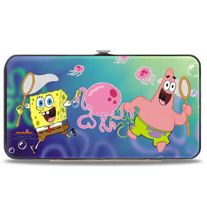 Hinged Wallet - Patrick Starfish & SpongeBob Jellyfishing + Jellyfish Catch Pose Hinged Wallets