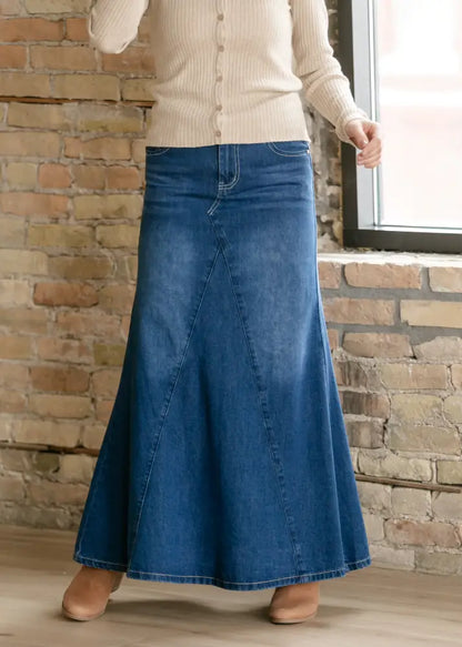 Jennifer A-Line Long Denim Skirt IC Skirts