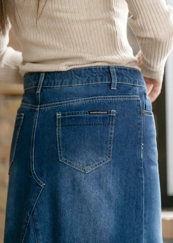 Jennifer A-Line Long Denim Skirt IC Skirts