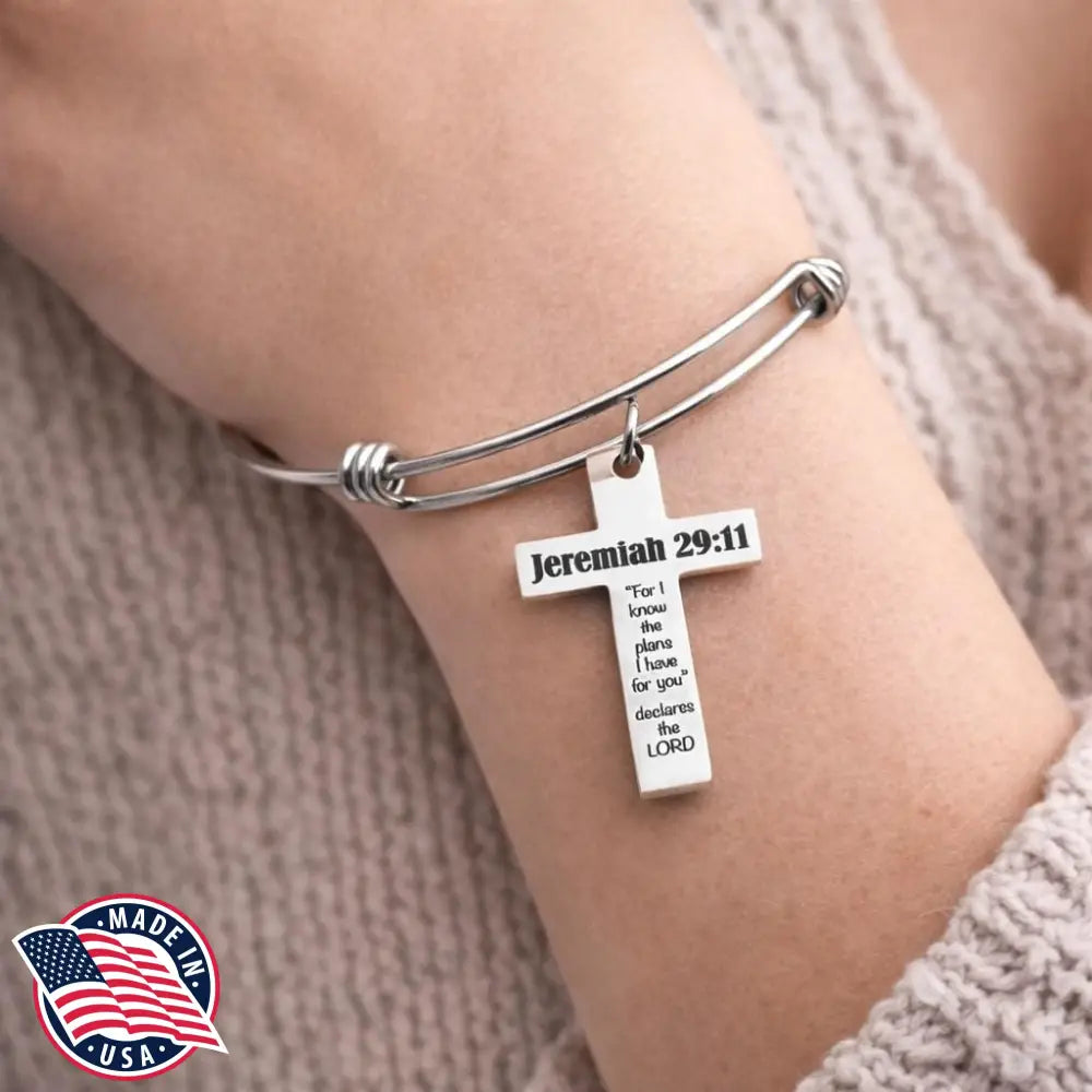 Jeremiah 29 11 Cross Charm Bracelet - Bracelets