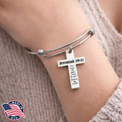Jeremiah 29 11 Cross Charm Bracelet - Bracelets