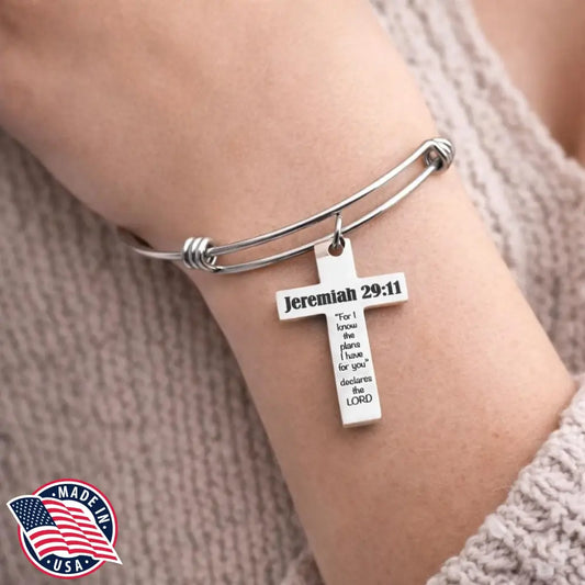 Jeremiah 29 11 Cross Charm Bracelet - Bracelets