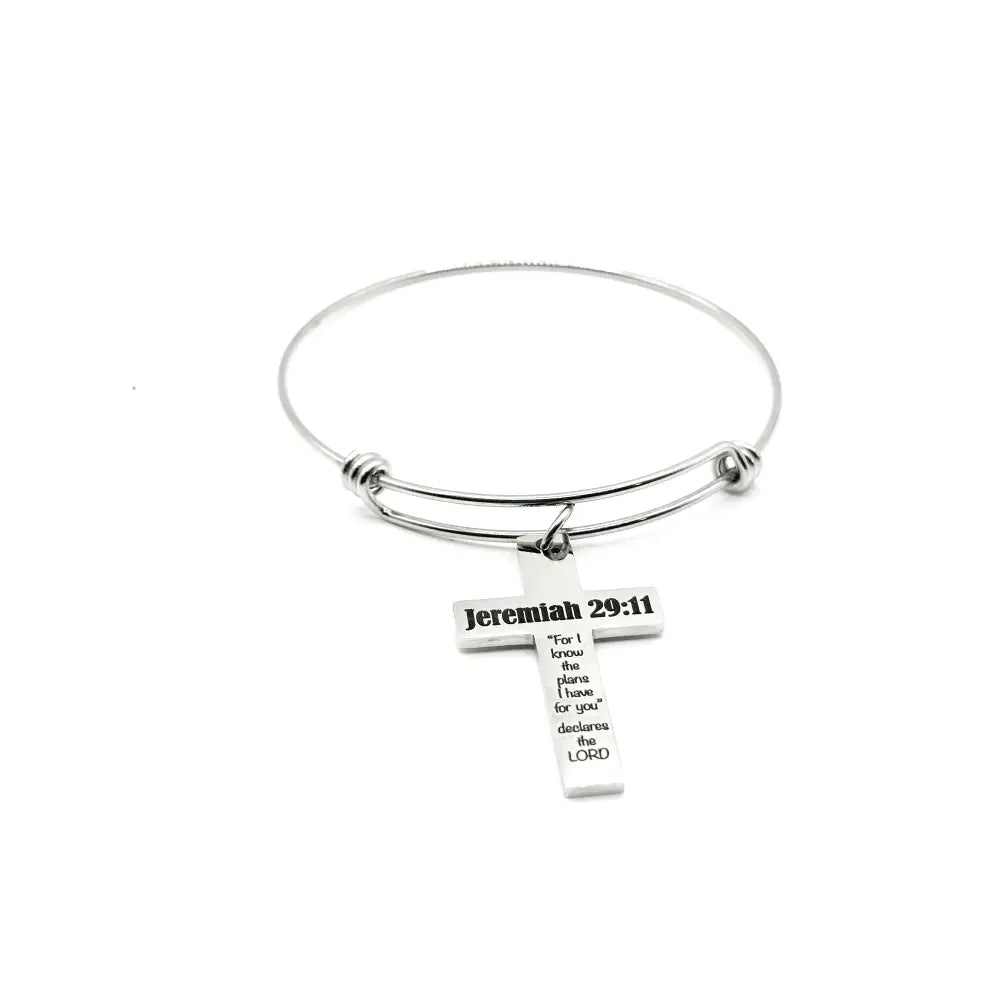 Jeremiah 29 11 Cross Charm Bracelet - Bracelets
