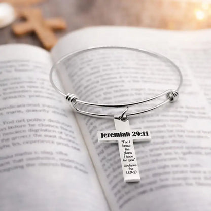 Jeremiah 29 11 Cross Charm Bracelet - Bracelets