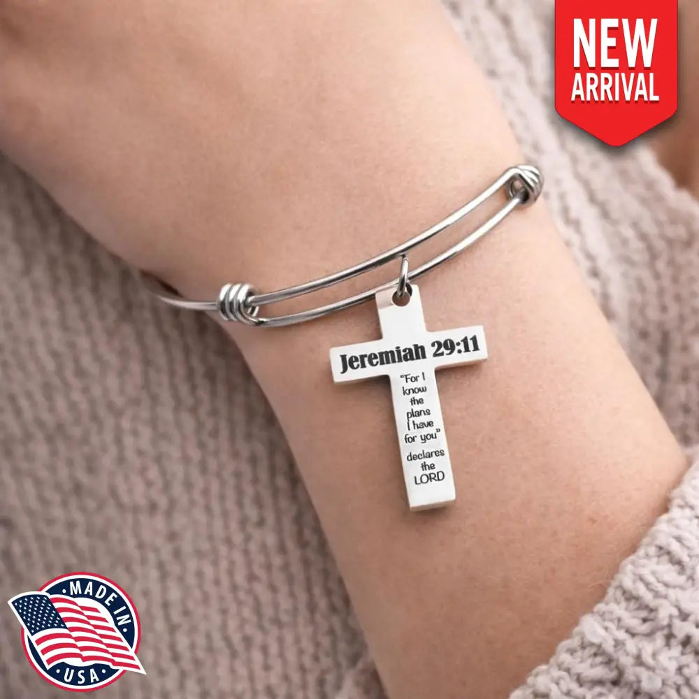 Jeremiah 29 11 Cross Charm Bracelet - Bracelets