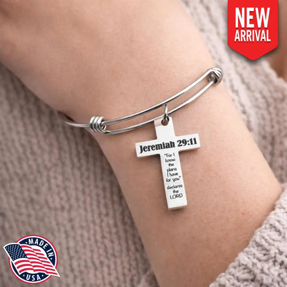 Jeremiah 29 11 Cross Charm Bracelet - Bracelets