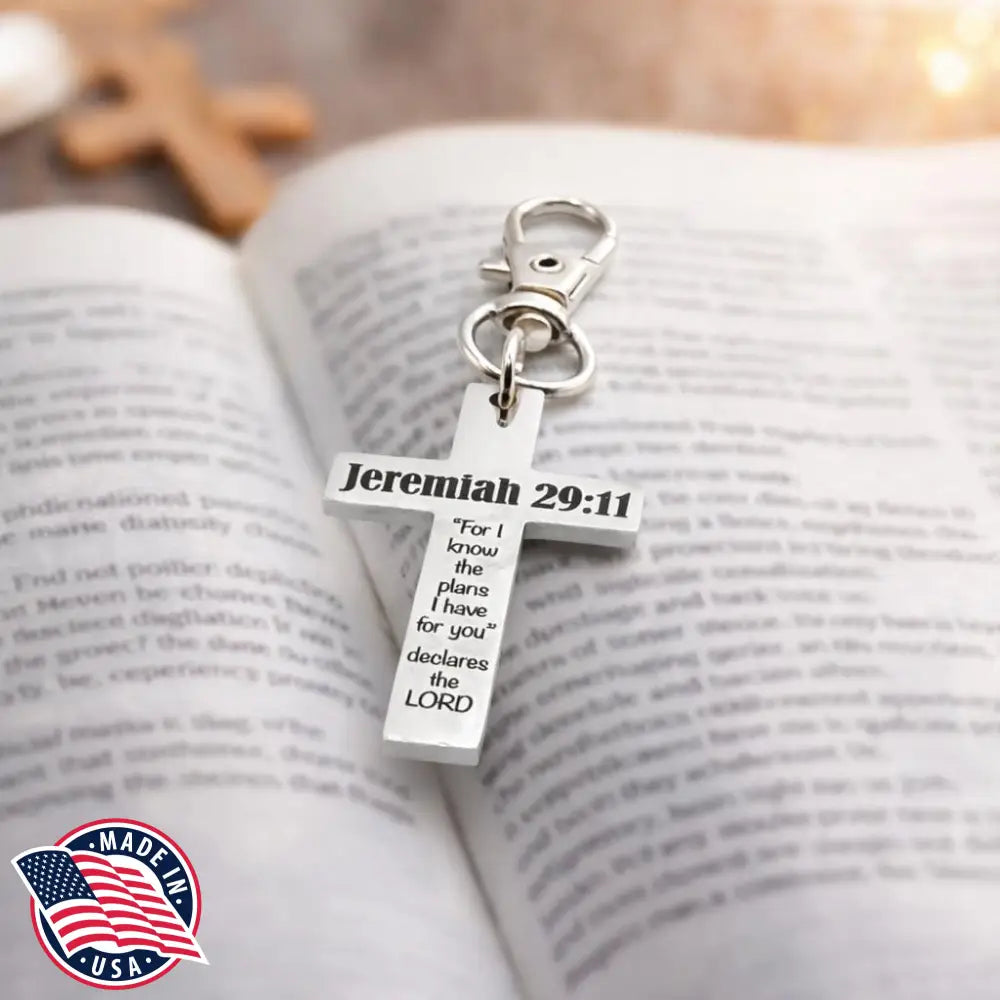 Jeremiah 29 11 Cross Clip On Charm - Keychains