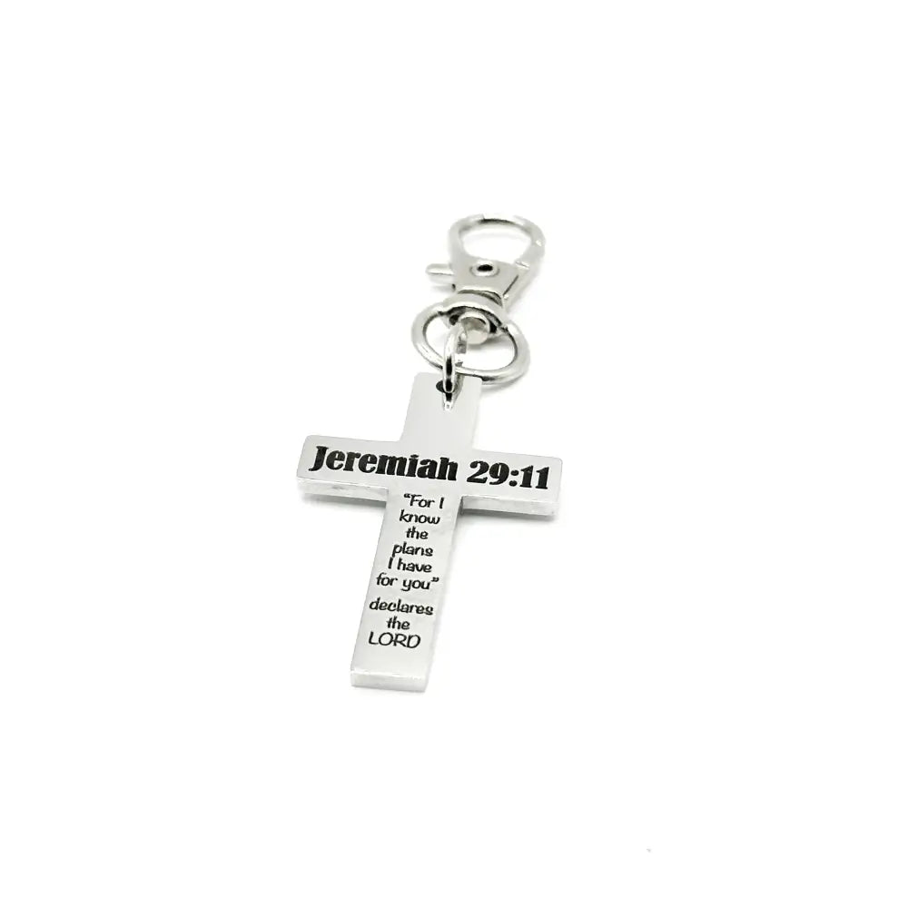Jeremiah 29 11 Cross Clip On Charm - Keychains