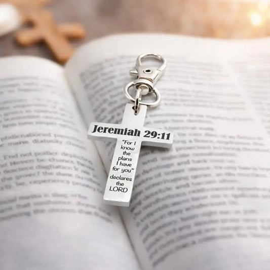 Jeremiah 29 11 Cross Clip On Charm - Keychains