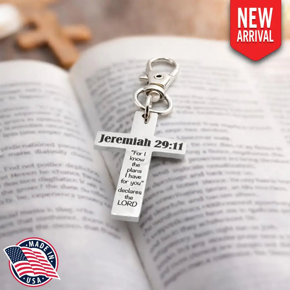 Jeremiah 29 11 Cross Clip On Charm - Keychains