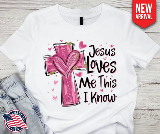 Jesus Loves Me – White Small / Short Shirt