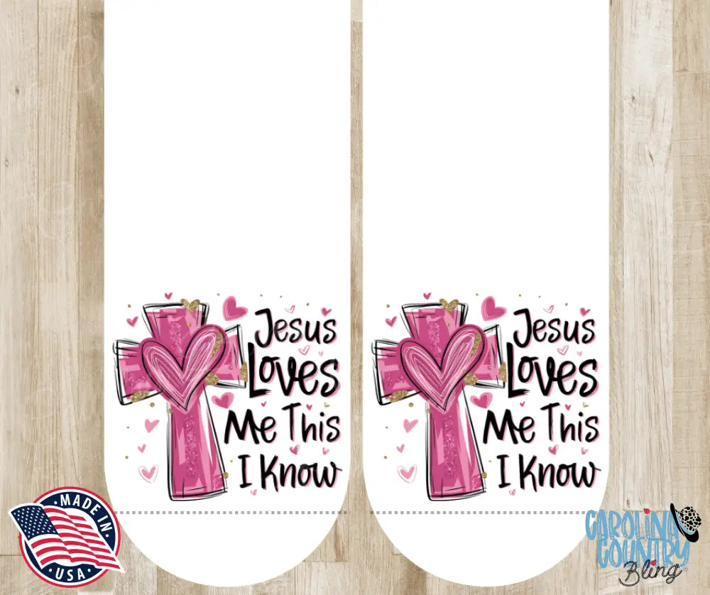 Jesus Loves Me – White Socks