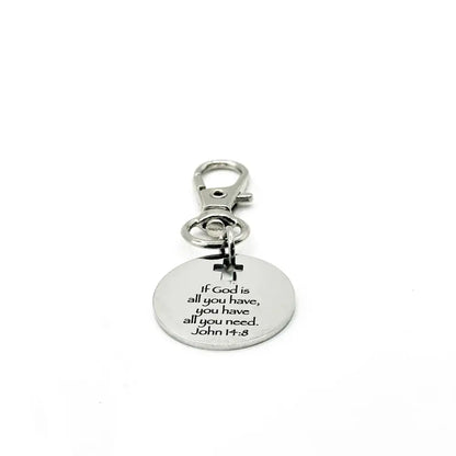 God Is All You Need John 14 8 Clip On Charm - Keychains