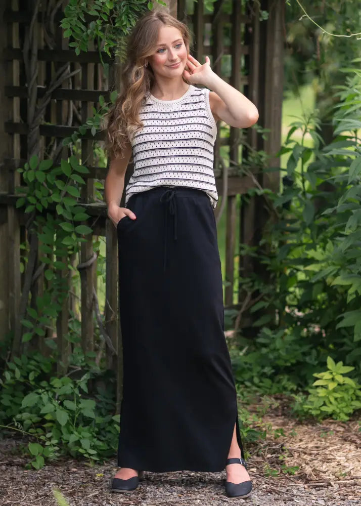 Jordan Knit Maxi Skirt - Black / XS - IC Skirts