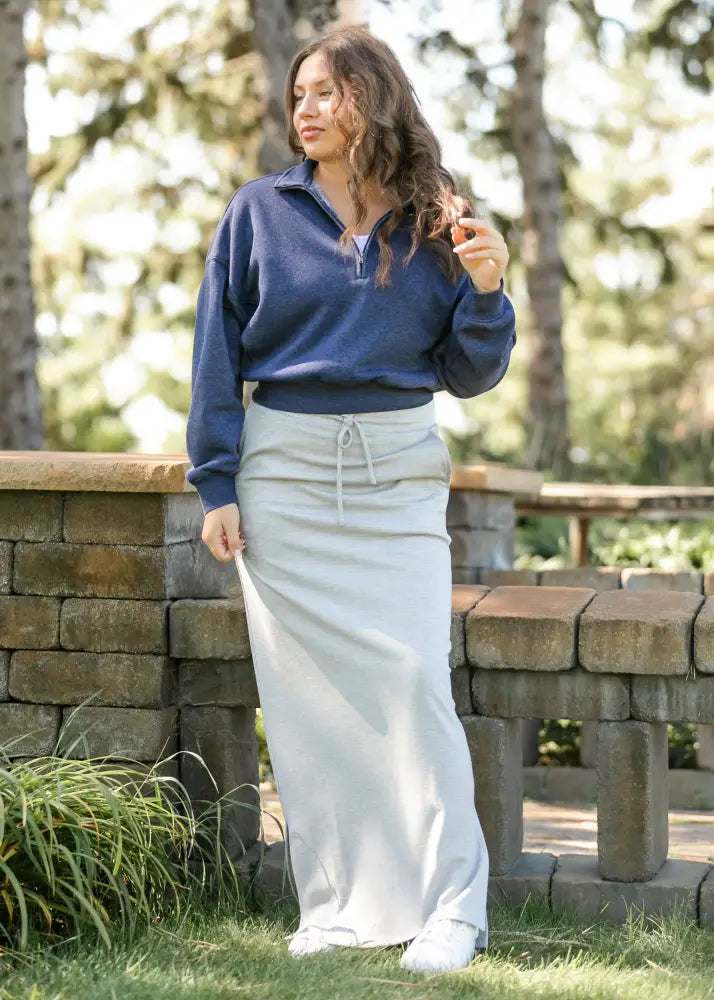 Jordan Knit Maxi Skirt - Heather Gray / XS - IC Skirts
