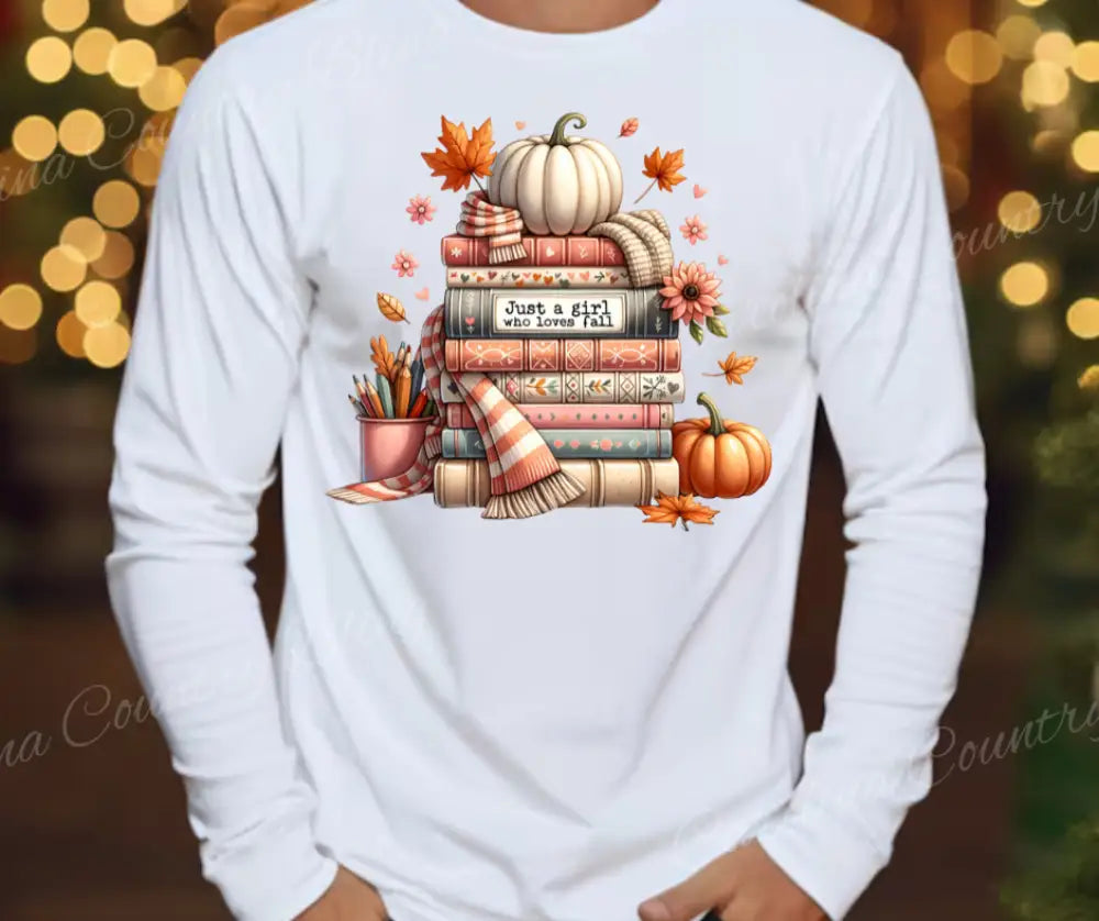 Just a Girl Who Loves Fall - Multi Small / Long Shirt