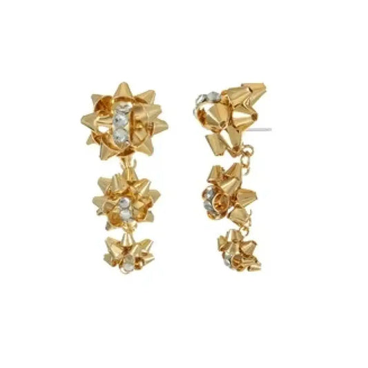 Just Add a Bow to It - Gold - Earrings