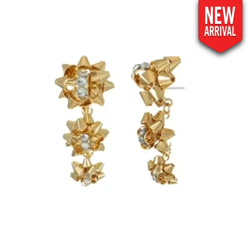 Just Add a Bow to It - Gold - Earrings