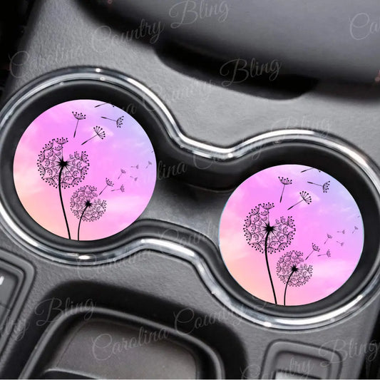 Just Breathe – Pink Car Coaster