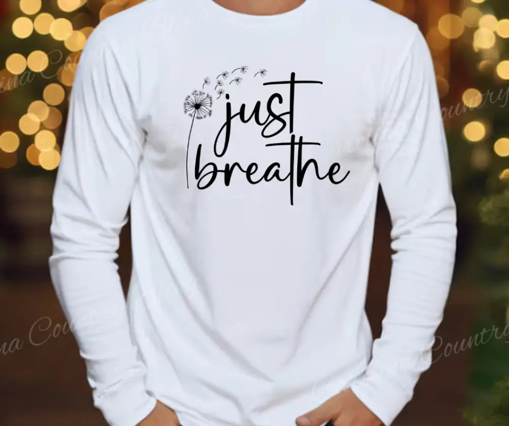 Just Breathe – Multi Small / Long / White Long Shirt