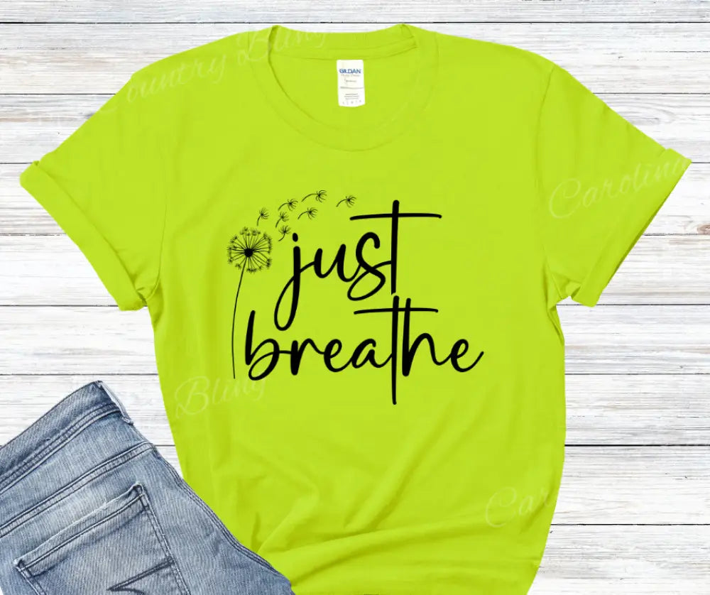 Just Breathe – Multi Small / Short / Neon Green Shirt