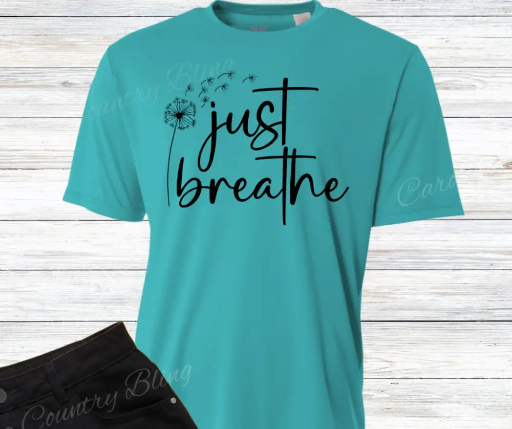 Just Breathe – Multi Small / Short / Teal Shirt