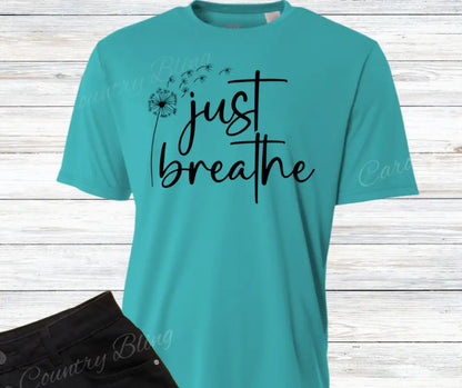 Just Breathe – Multi Small / Short / Teal Shirt