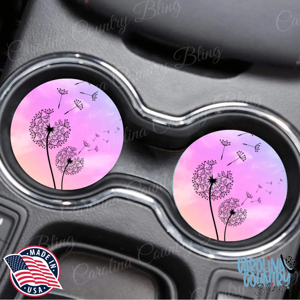 Just Breathe – Pink Car Coaster