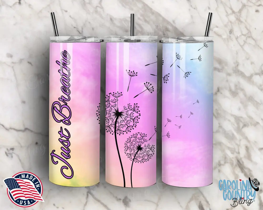 Just Breathe – Pink Tumbler