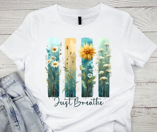 Just Breathe – White Small / Short Shirt