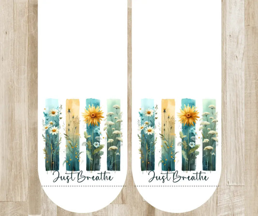 Just Breathe – White Socks