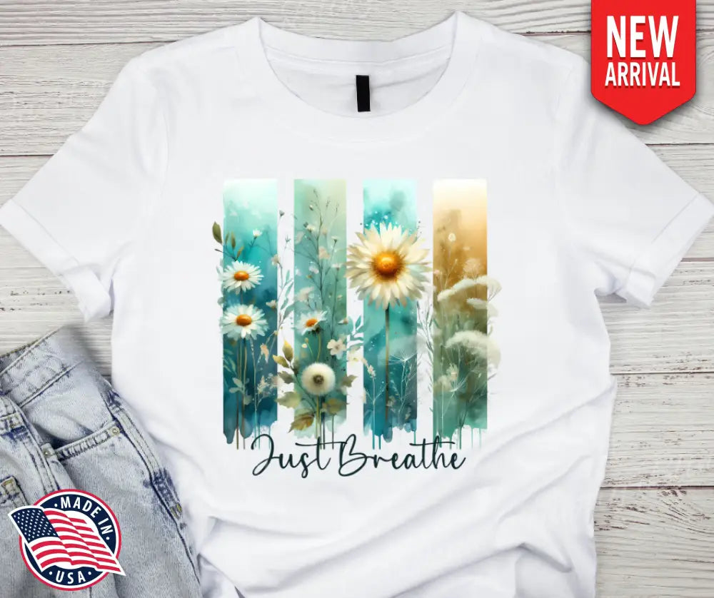 Just Breathe – White Small / Short Shirt