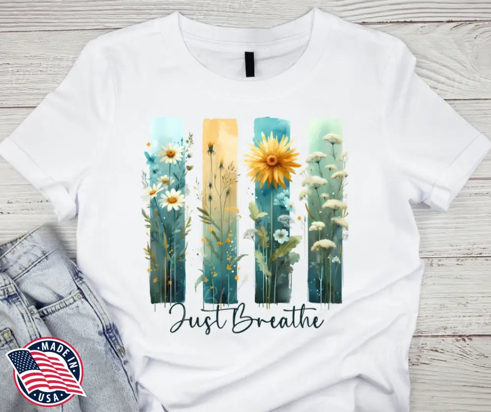 Just Breathe – White Small / Short Shirt
