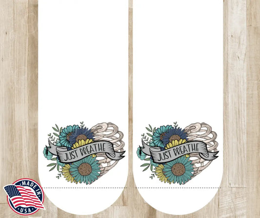 Just Breathe – White Socks
