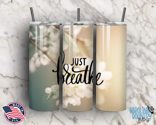 Just Breathe – White Tumbler