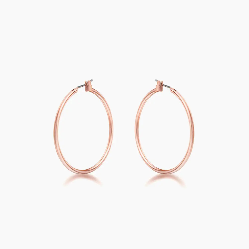 37mm Elegant Rosegold Hoop Earrings - Earrings